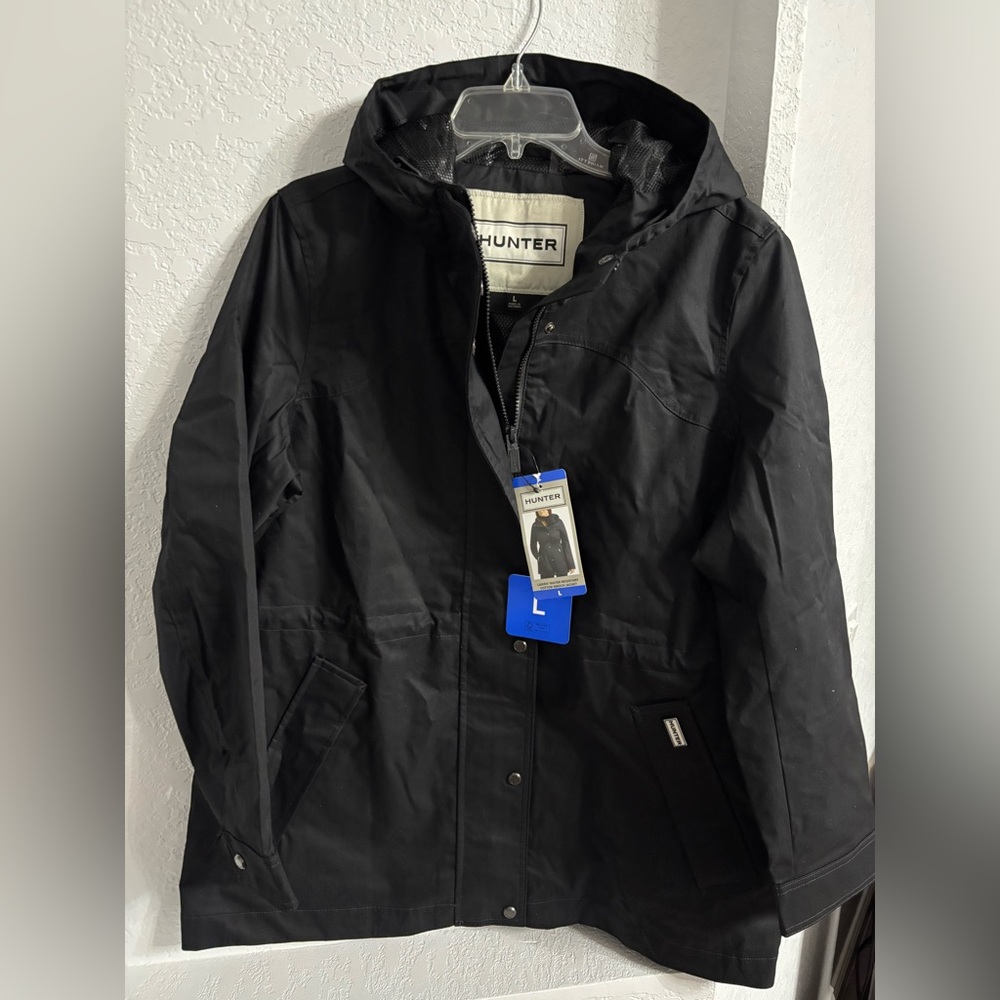 Hunter Women's Black Raincoat with Hood